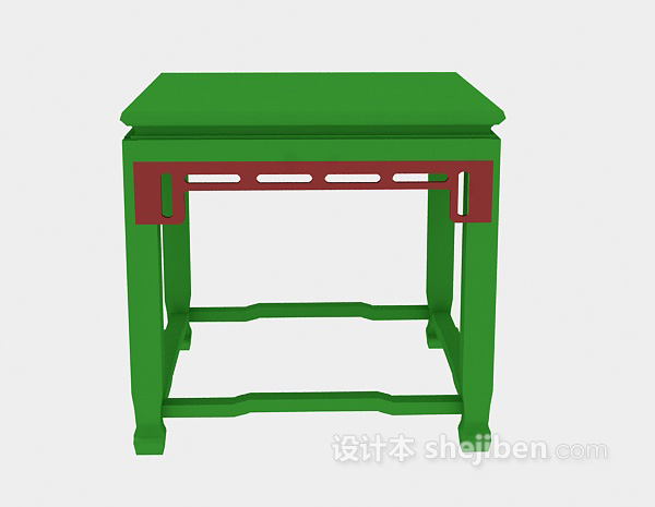 中式风格凳子3d模型下载