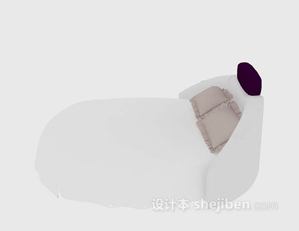 现代风格个性圆床3d模型下载