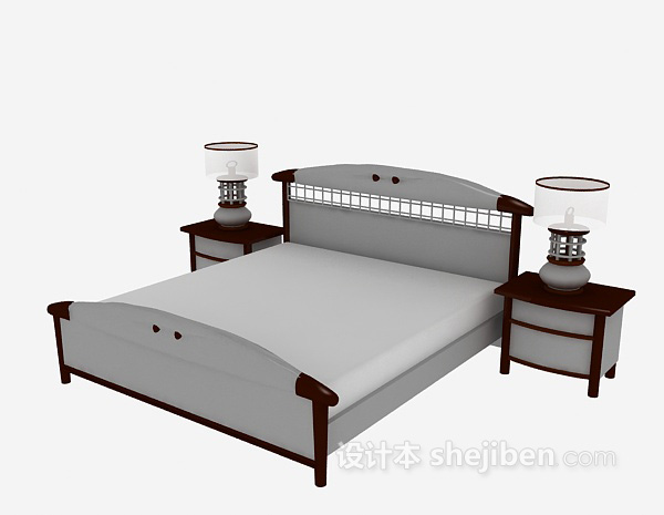 东南亚风格东南亚风格双人床3d模型下载