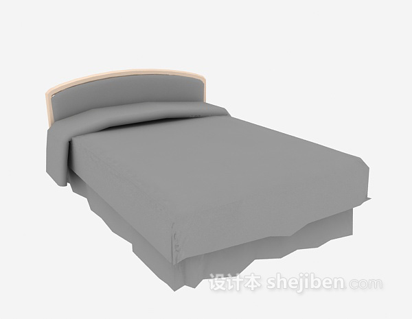 免费现代单人床具3d模型下载
