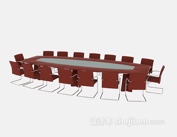 免费公司会议桌3d模型下载