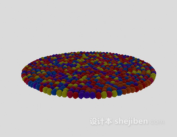 现代风格圆形彩色地毯3d模型下载