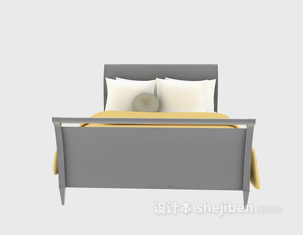 现代风格单人床免费3d模型下载