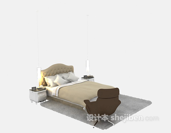 免费家具床3d模型下载