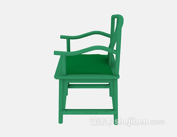 绿色圈椅3d模型下载