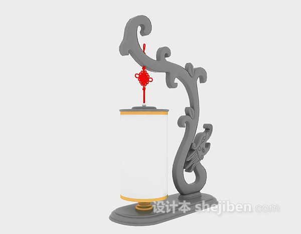 中式雕花灯具3d模型下载