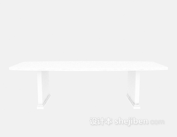 现代风格白色长凳3d模型下载