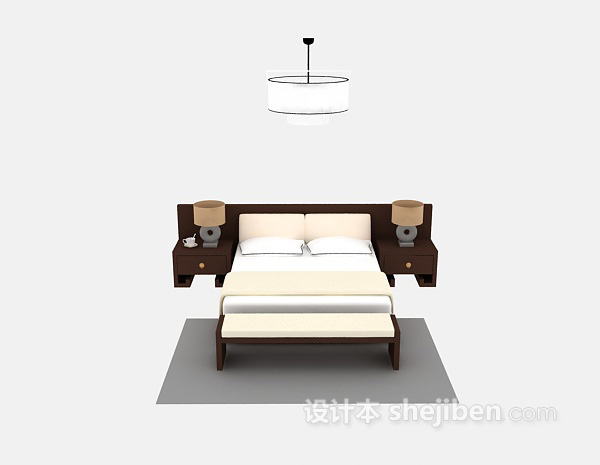 中式风格中式风格木床3d模型下载