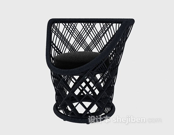 现代风格编织藤椅3d模型下载