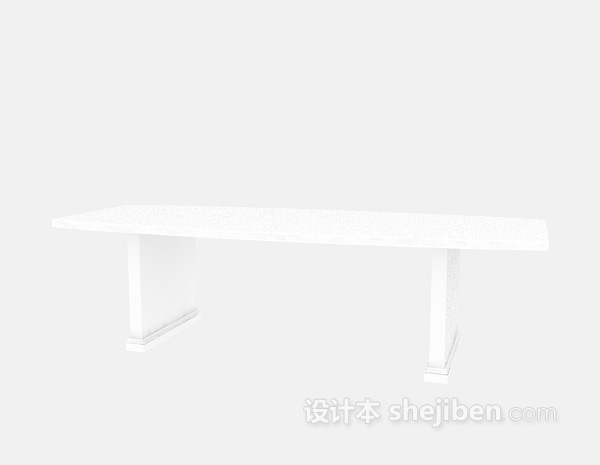 免费白色长凳3d模型下载