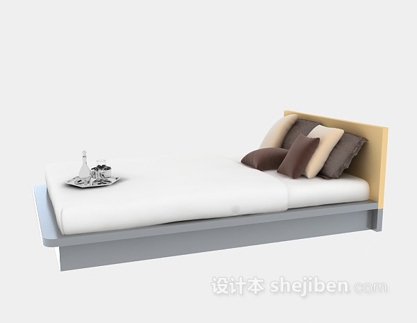免费双人床免费3d模型下载