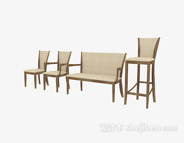 木质家居椅集合3d模型下载