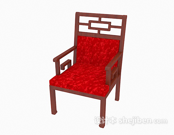 免费中式家居扶手椅3d模型下载