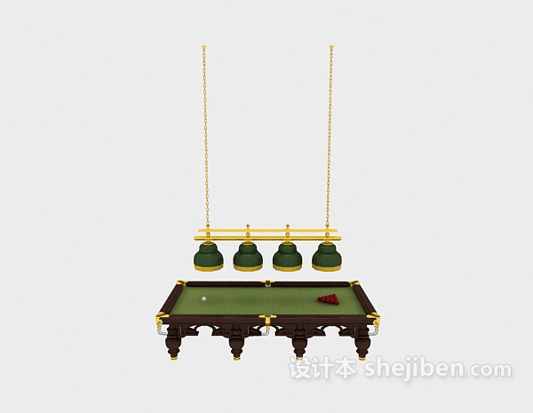 现代风格木质台球桌3d模型下载