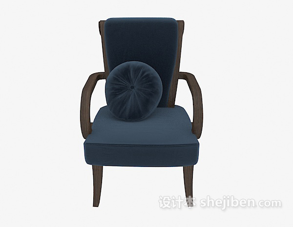 地中海风格蓝色简约休闲椅3d模型下载