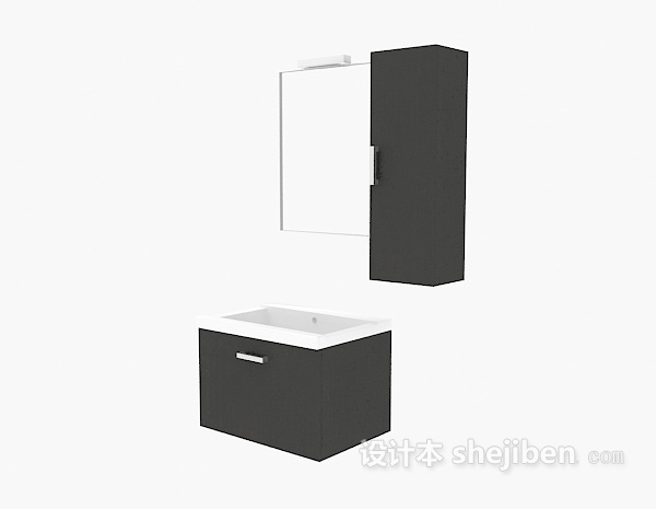 简约浴柜3d模型下载