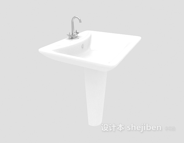 白色洗手盆3d模型下载