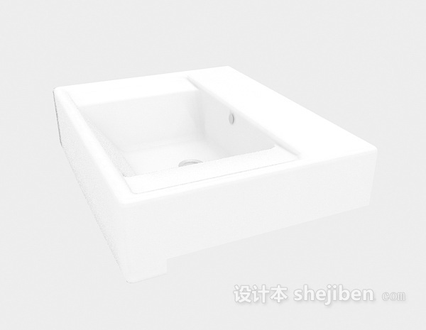 方形洗手池3d模型下载