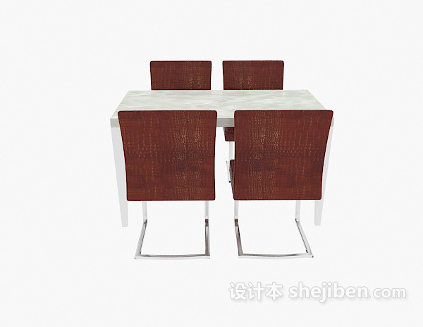 东南亚风格休闲木质桌椅3d模型下载