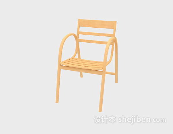 免费简约实木椅3d模型下载