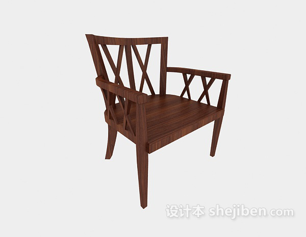 美式传统休闲椅子3d模型下载