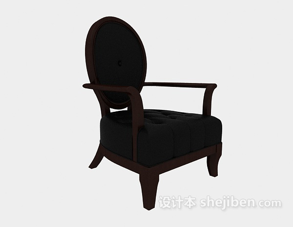 单人欧式沙发椅3d模型下载