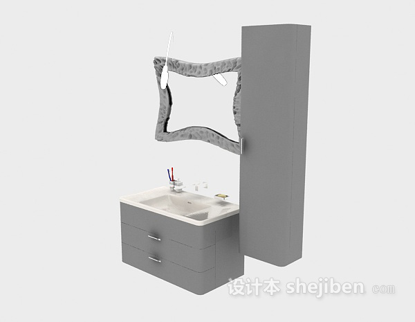 现代风格浴室柜3d模型下载