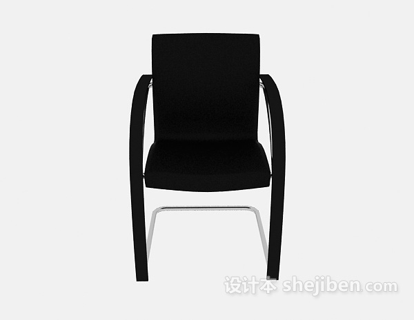 现代风格黑色扶手办公椅3d模型下载