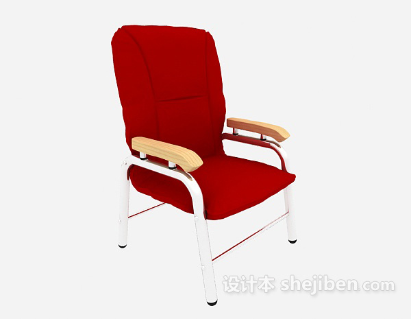 红色扶手休闲椅3d模型下载