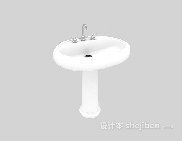 免费立式洗手池3d模型下载