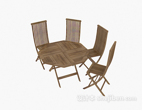 免费新中式桌椅3d模型下载