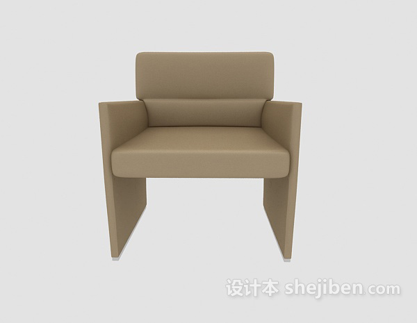 现代风格灰色沙发休闲椅3d模型下载