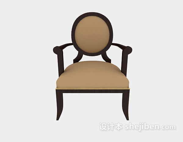 现代风格美式家居扶手餐椅3d模型下载