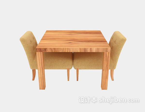 现代风格小木方桌3d模型下载