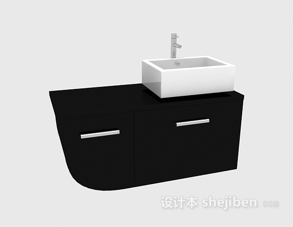 免费现代风格简约浴柜3d模型下载