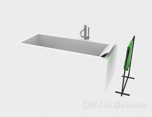 免费陶瓷浴缸3d模型下载