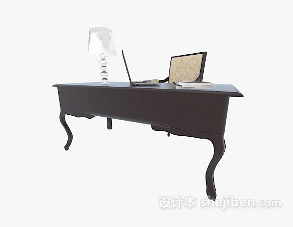 欧式风格传统书桌3d模型下载