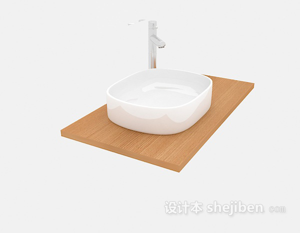 简约卫生间洗手池3d模型下载