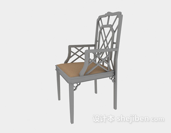 传统中式餐椅3d模型下载