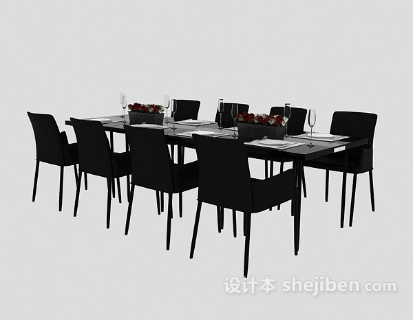 其它美式家居餐桌3d模型下载