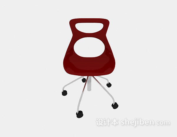 现代风格红色简约靠背休闲椅3d模型下载