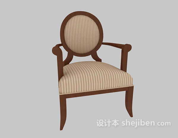 免费棕色欧式梳妆椅3d模型下载