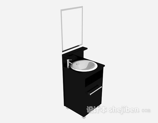 黑色浴柜3d模型下载