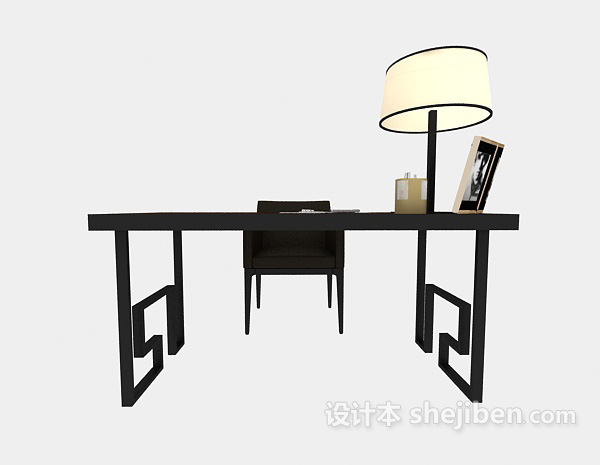 欧式风格简欧风格书桌椅3d模型下载