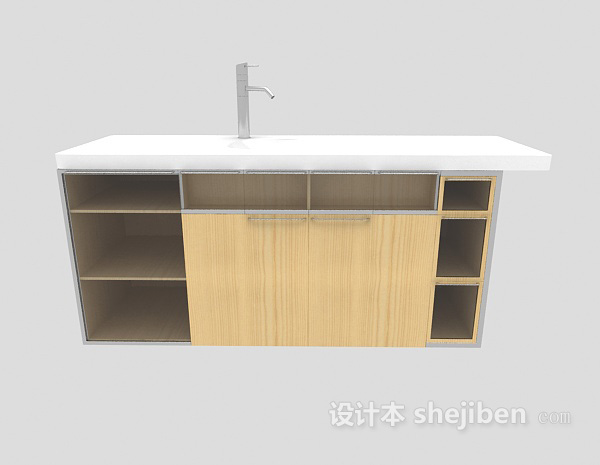 现代风格厨房整体橱柜3d模型下载