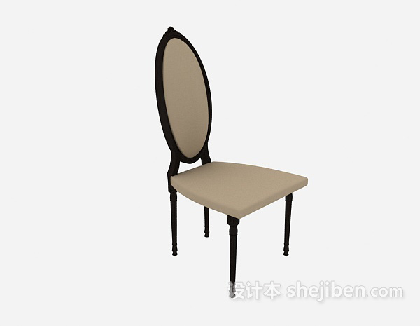 高背家居餐椅3d模型下载