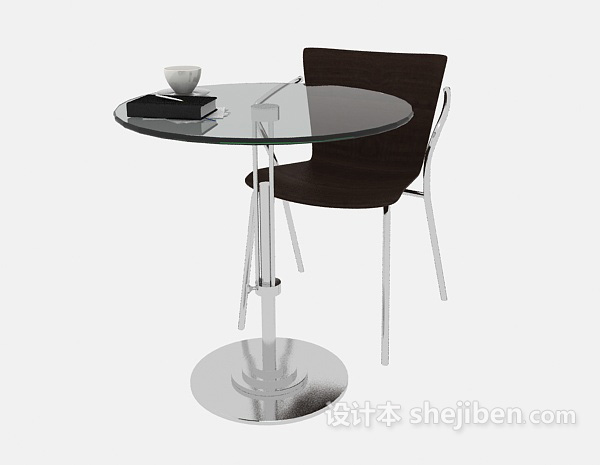 玻璃休闲桌椅3d模型下载