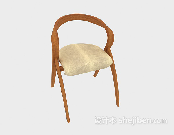 田园风格简便休闲椅3d模型下载