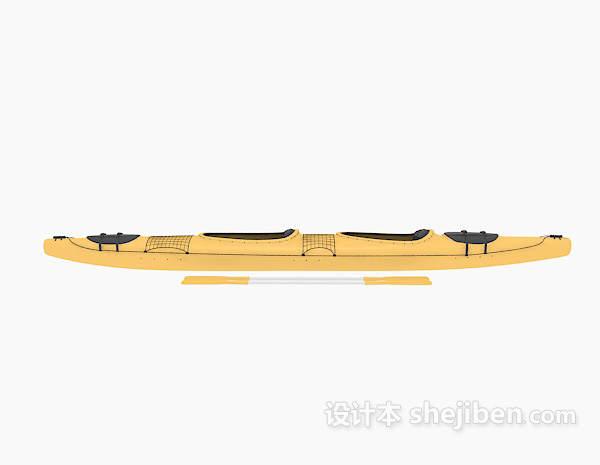 现代风格双人划艇3d模型下载