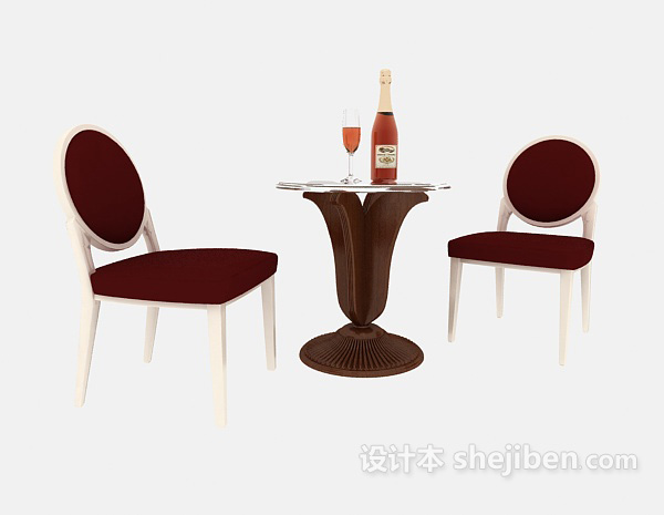 免费家居休闲桌椅组合3d模型下载
